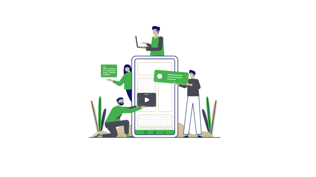 Company Website Business Website in Bright Green White Black 2D Illustration Style (2)